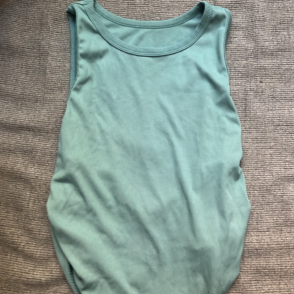 Teal Sleeveless Ribbed Top